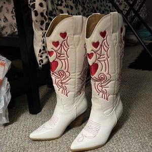 Pink and White cowgirl boots